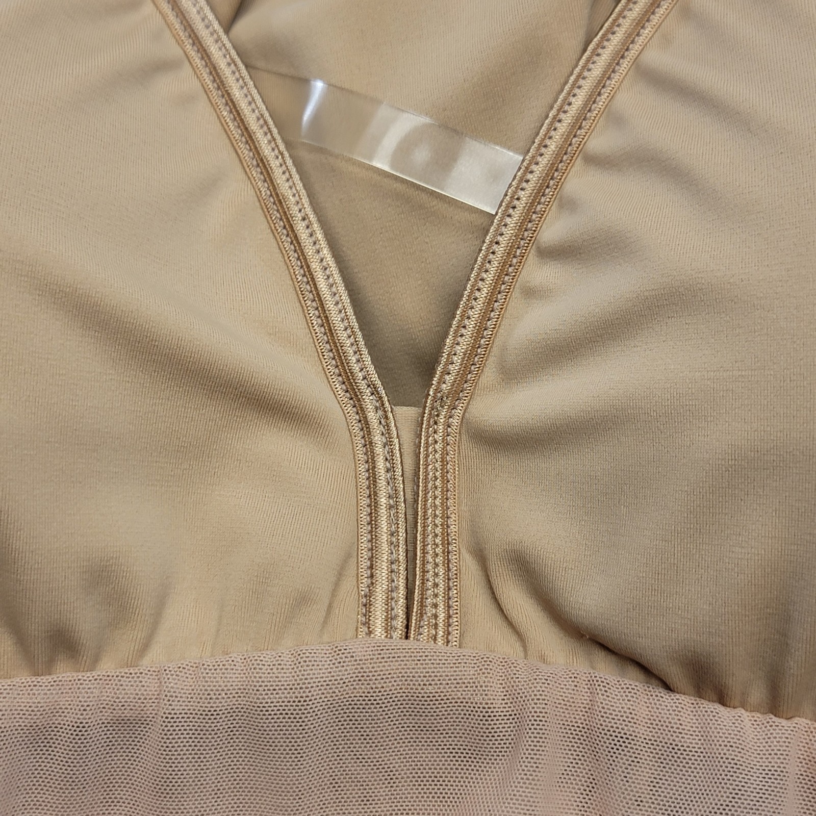 Body Wrappers Camisole Convertible Biketard Beige PowerMesh Midsection SZ MA