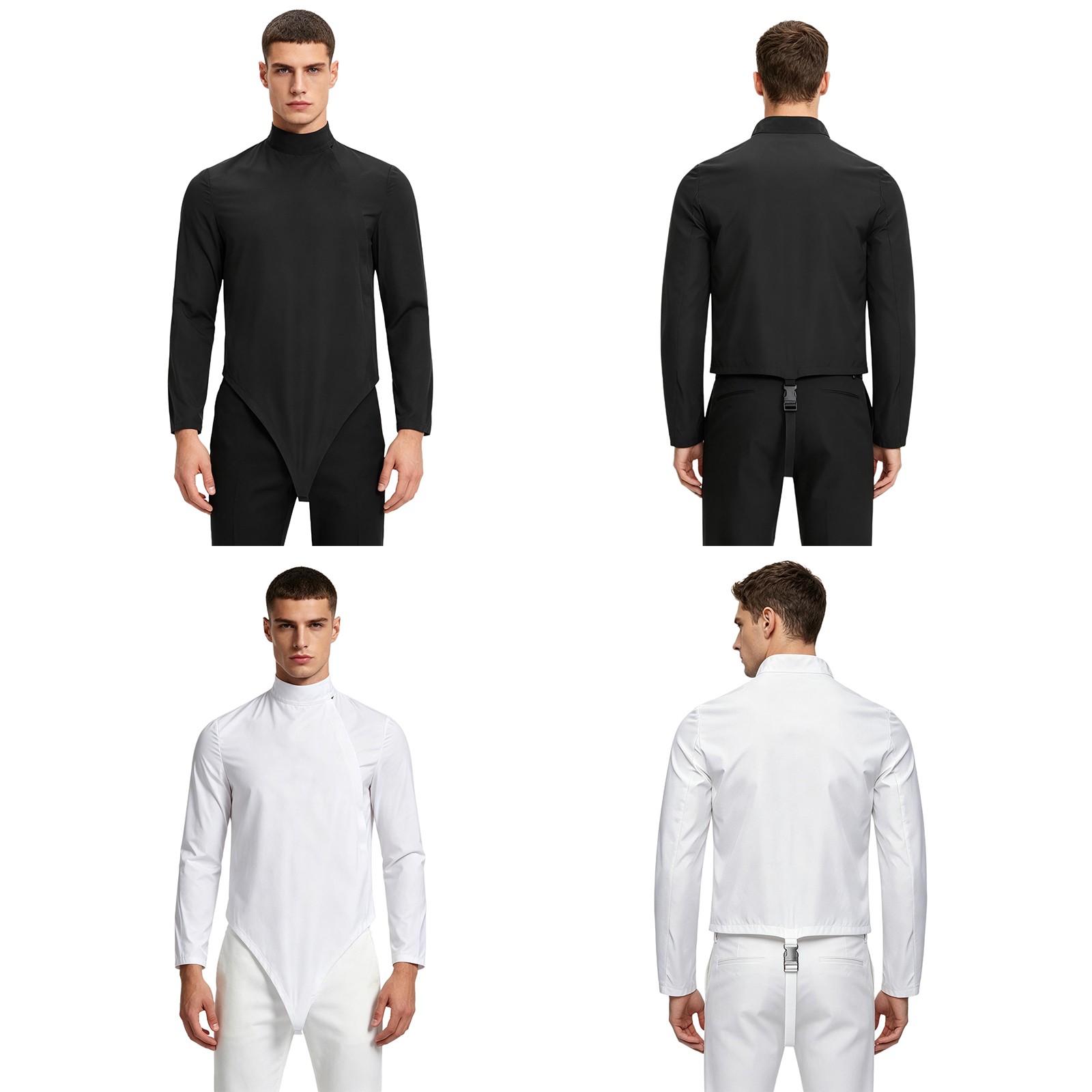 Men Bodysuit Training Leotard Competition Jacket Solid Plain Color Vest Zipper