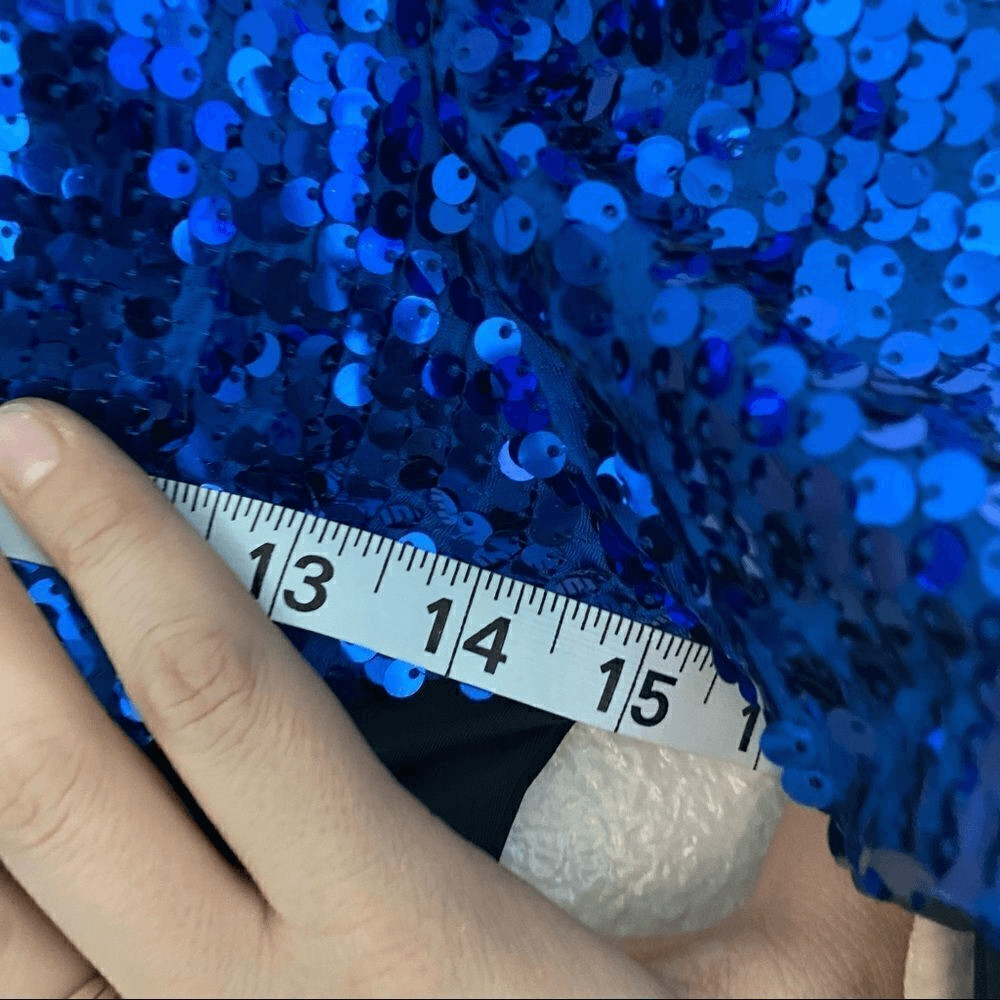 WEISSMAN Balera Dance Costume blue sequin one sleeve jazz acro SQ8098 LC child
