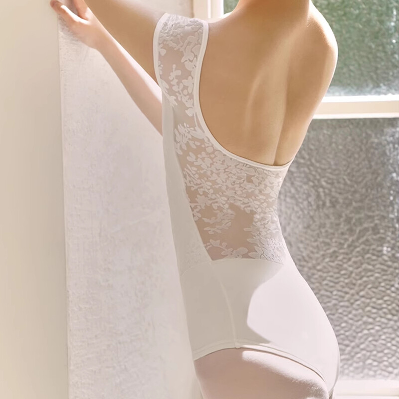 Ballet One-piece Suit Women Dance Flower Pattern Practice Yoga Exercise Top