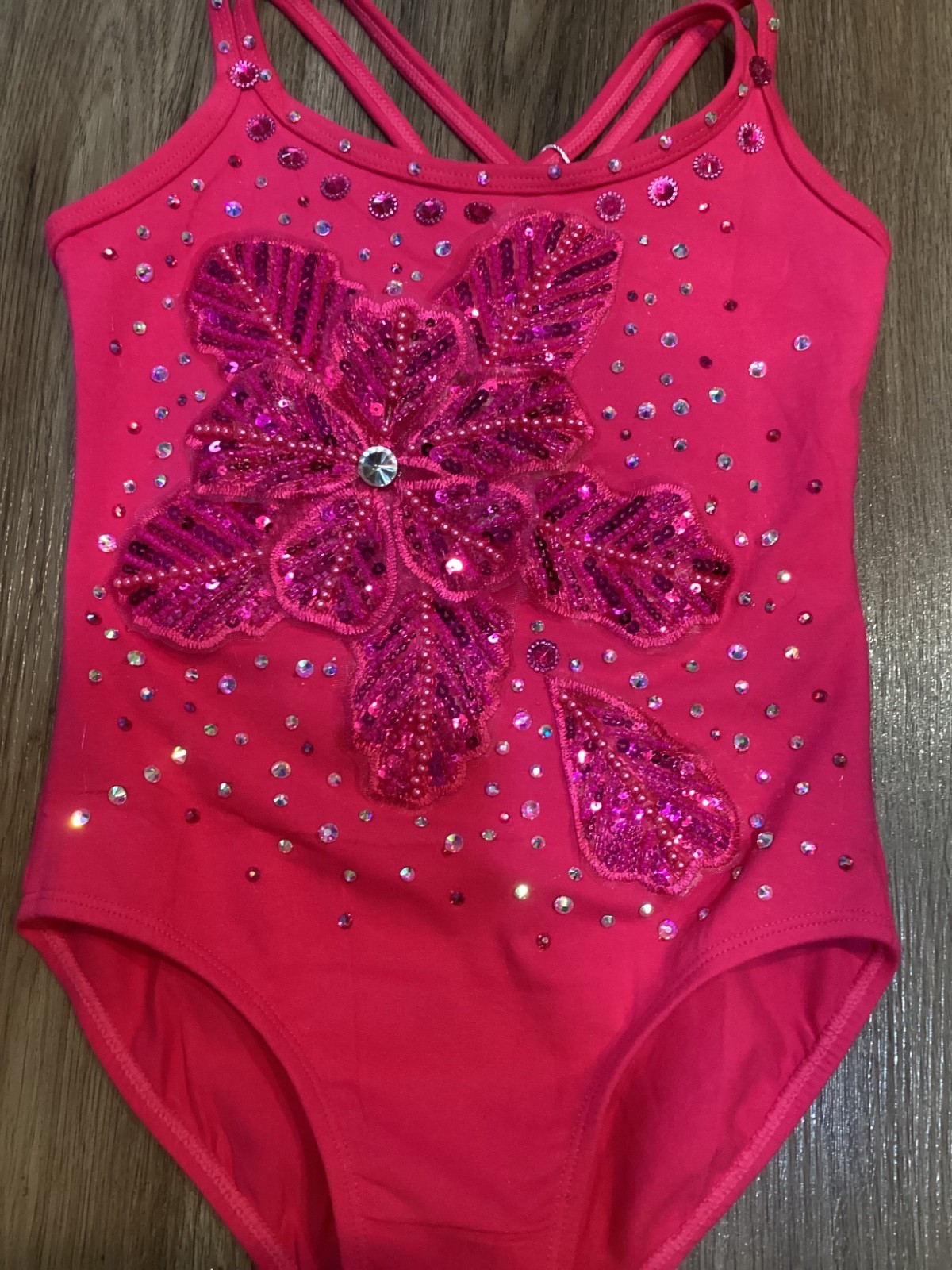baton twirling leotard girls childs suze 8 hot pink