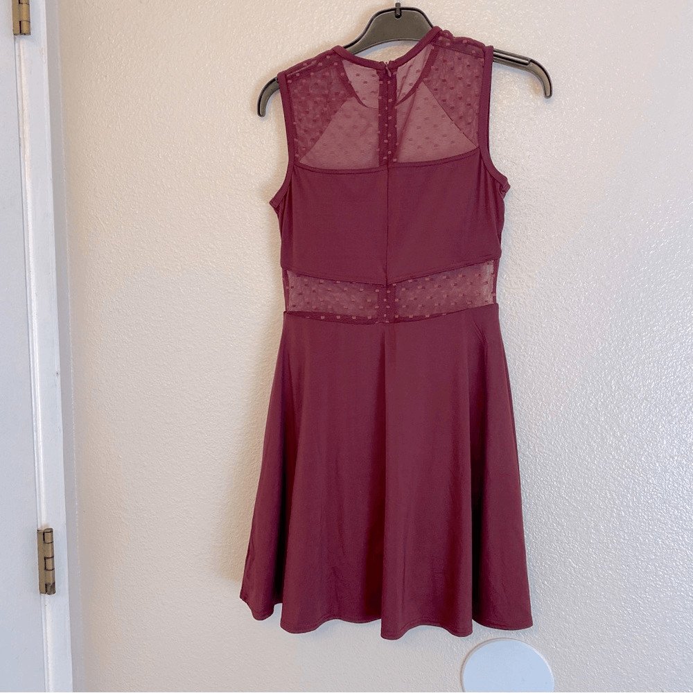 Weissman Balera Dance costume burgundy red Point D’Esprit Day Dress D11099 SA