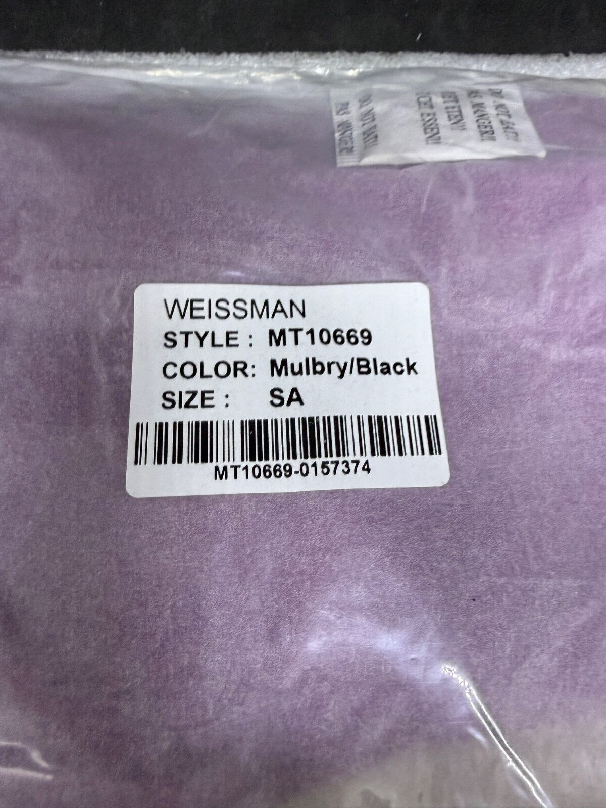 WEISSMAN V-Neck Crop Top with Lace SA Mulberry/Black Size SA
