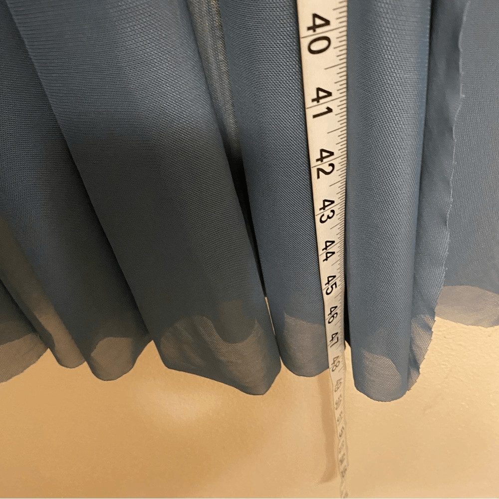WEISSMAN Balera Dance lyrical slate blue One Shoulder Tied Neck maxi D13079 SA