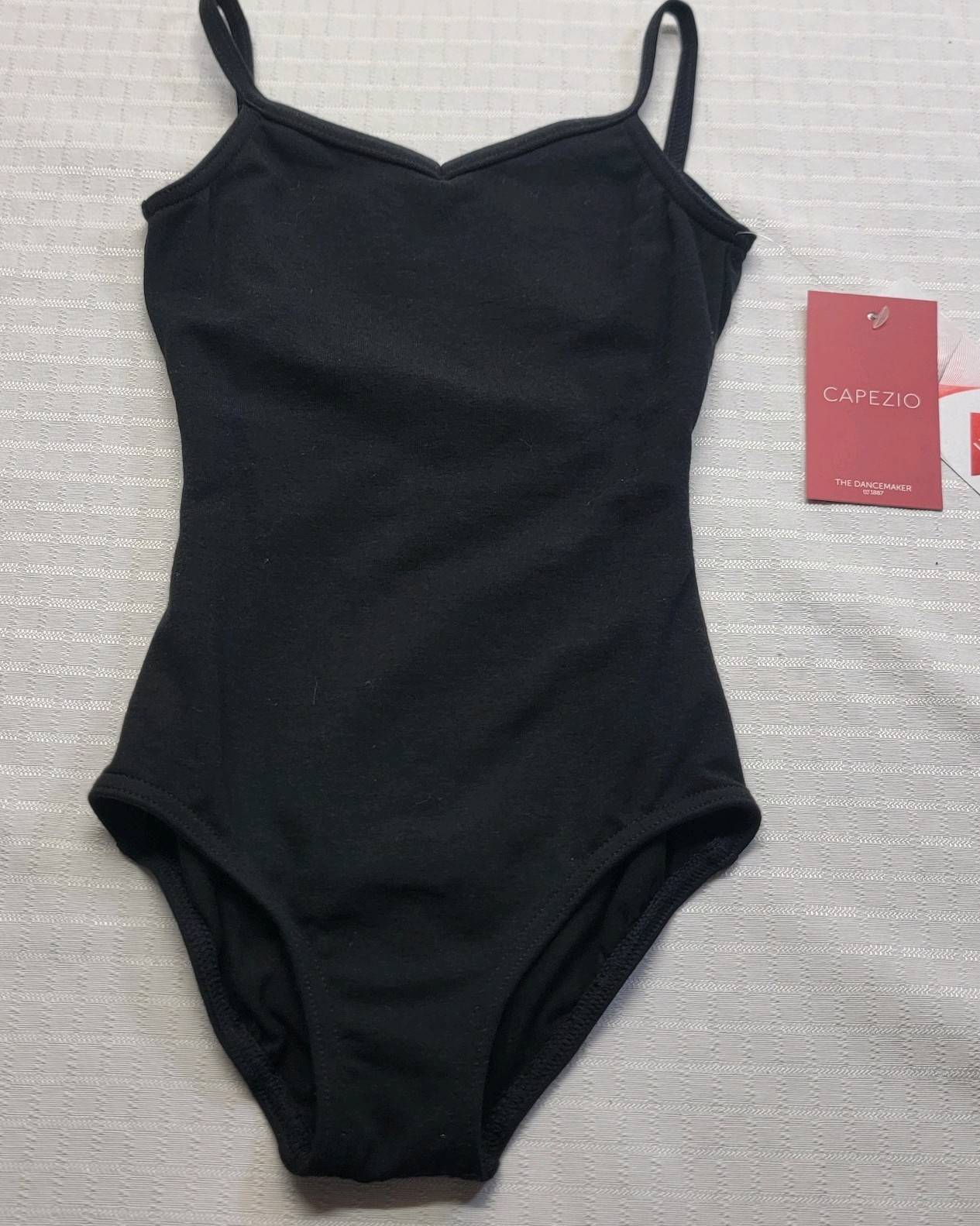 Capezio V-Neck Camisole Leotard Black Criss-crossed MultiStrap Back Detail SZ SC