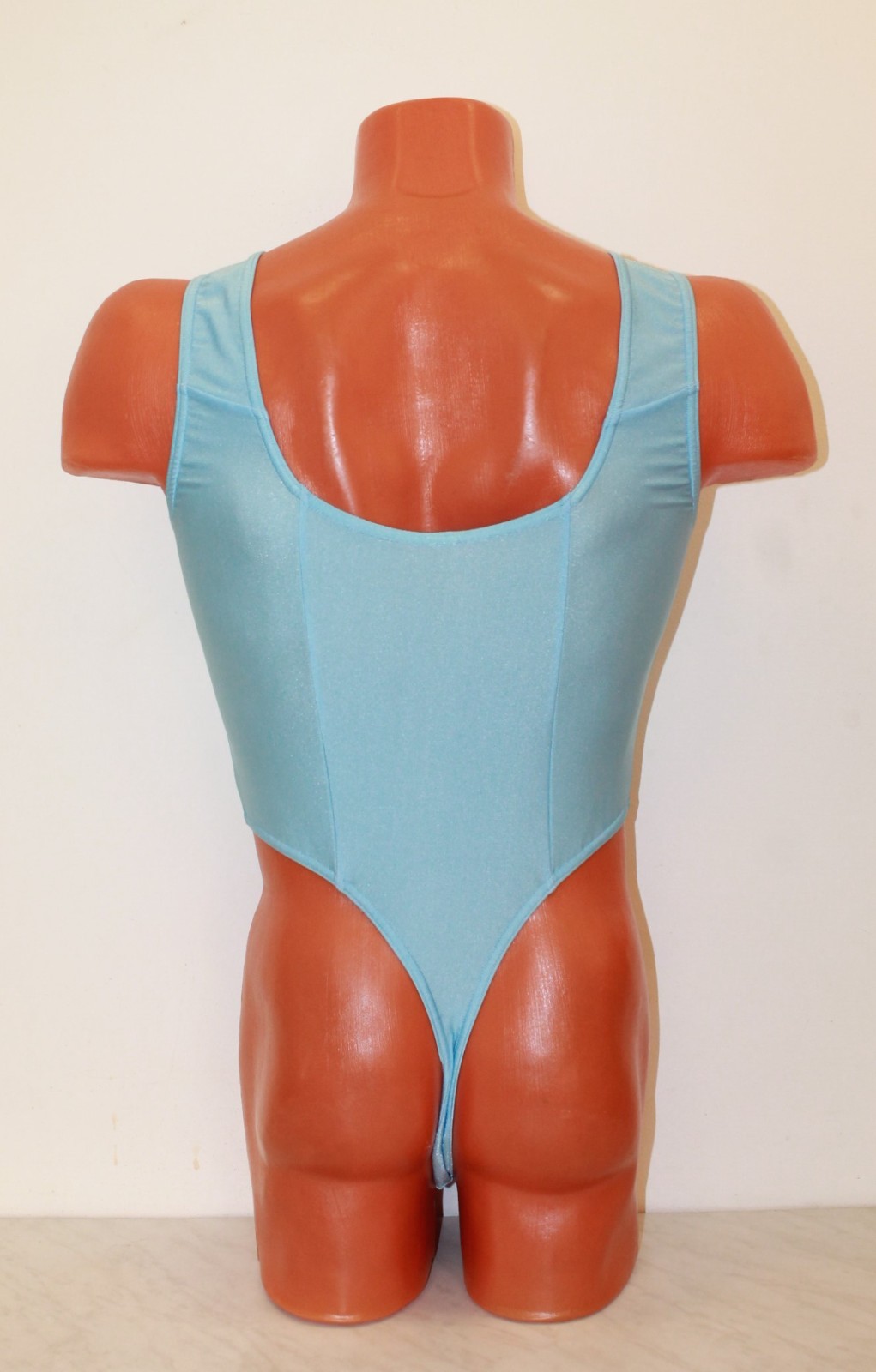 Men Thong Leotard 150-03 Light Blue Spandex Size L