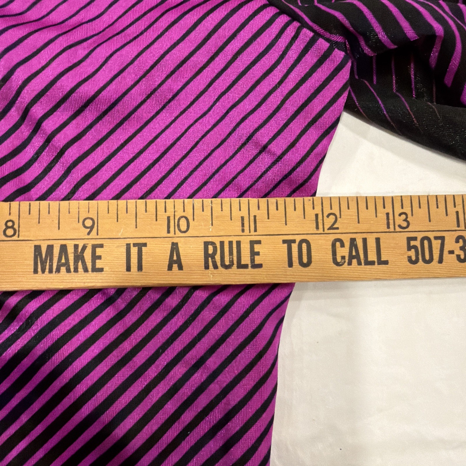 Vintage Danskin Purple Black Stripes Long Sleeve Leotard Size M Adult Dance