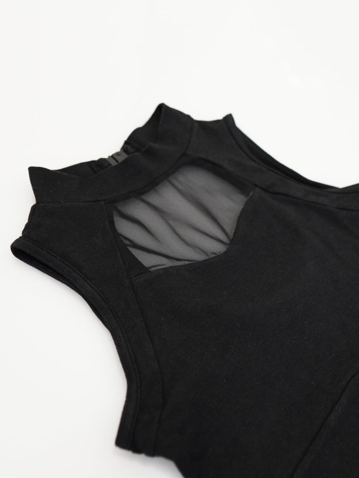 High Neck Leotard for Girls Women 03D0330– Mesh Panel, Open Back, Ballet, Gy…