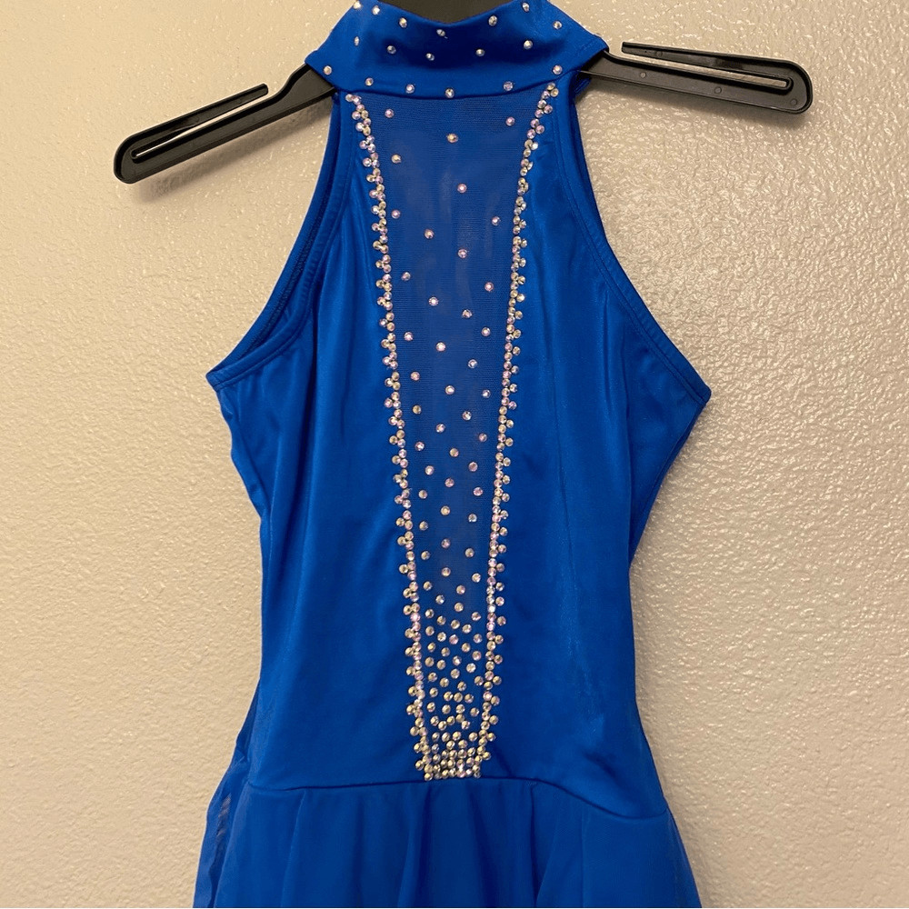Georgie Girl Custom solo dance costume royal blue rhinestoned lyrical dress SA