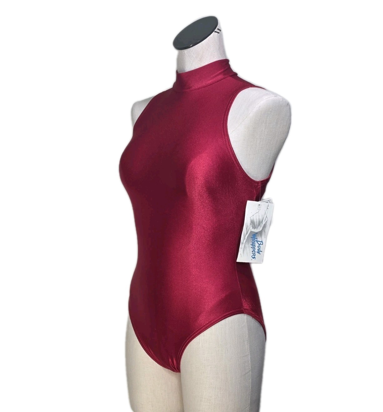 Body Wrappers VTG Open Back High Neck Keyhole Vented Leotard Red Size AS