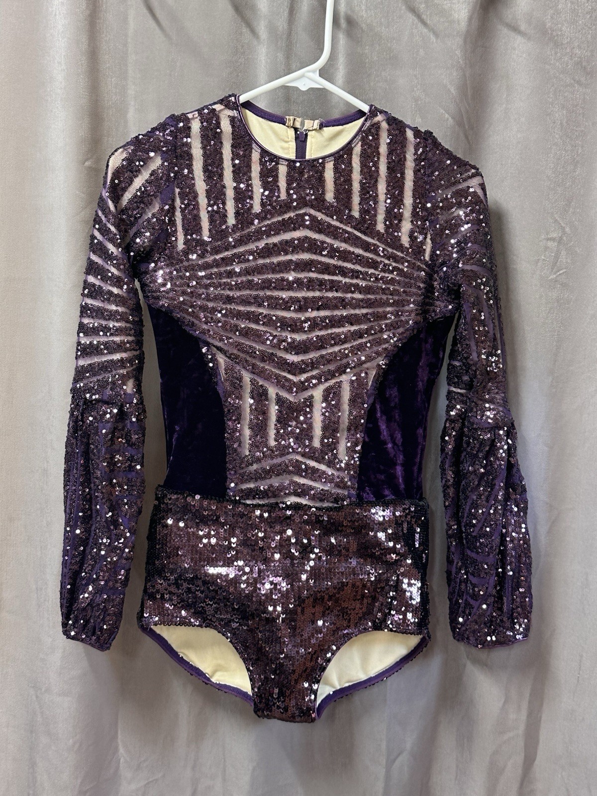 Revolution Tenth House Omega Jazz Dance Leotard costume Purple prince sequin SA