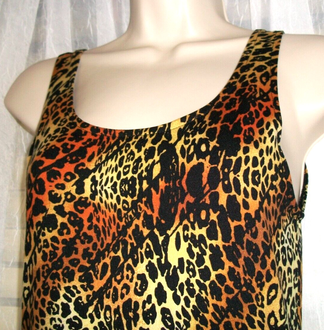 ABSOLUTELY LOVE IT~SZ M~SOFT STRETCHY 1 PC UNITARD LEOTARD~BROWN YELLOW LEOPARD~