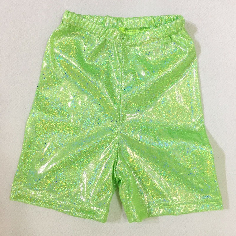Women Shiny Shorts Pants Trousers Dancewear Costume Disco Glitter Holographic