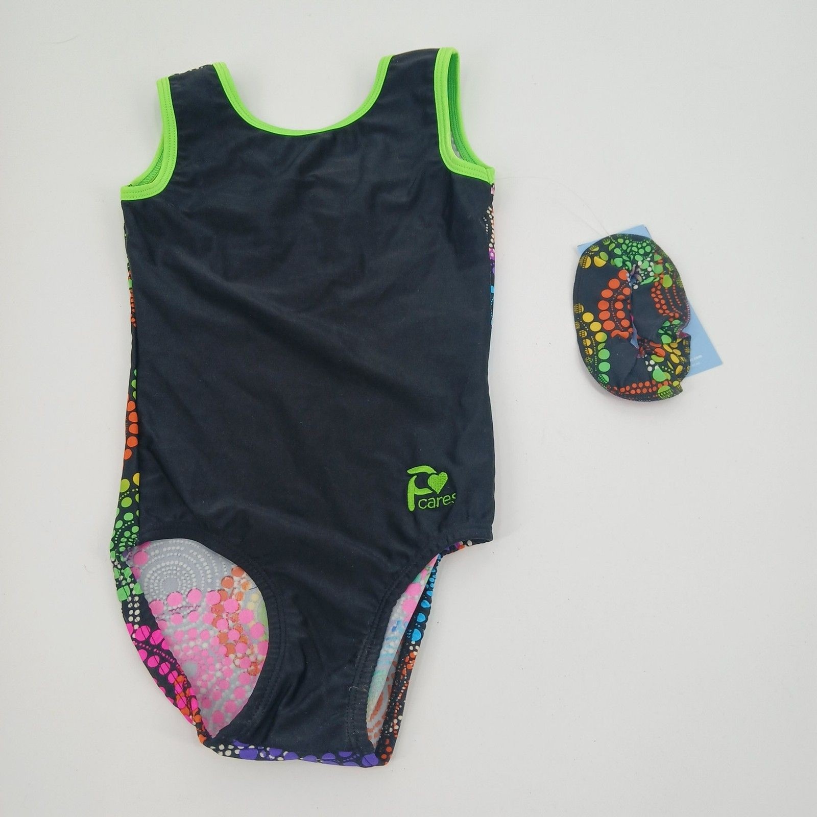 womens plum practicewear bodysuit black size XS attached scrunchie brand new