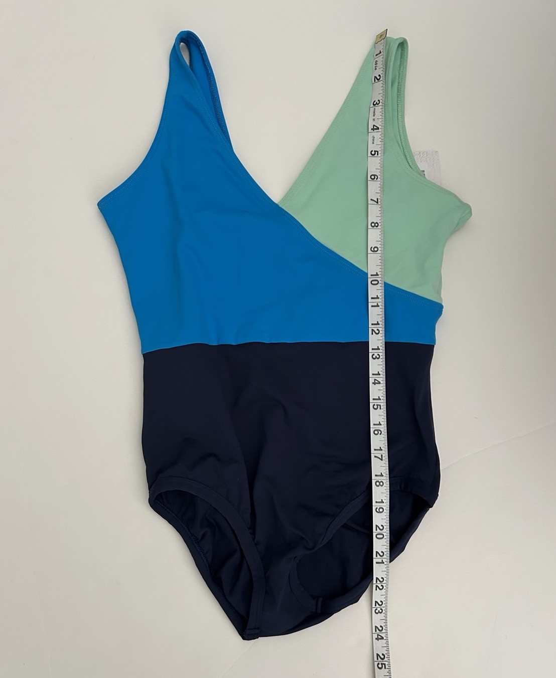 Ella Dancewear Women’s Large Blue Royal Blue Mint Color Block Dance Leotard