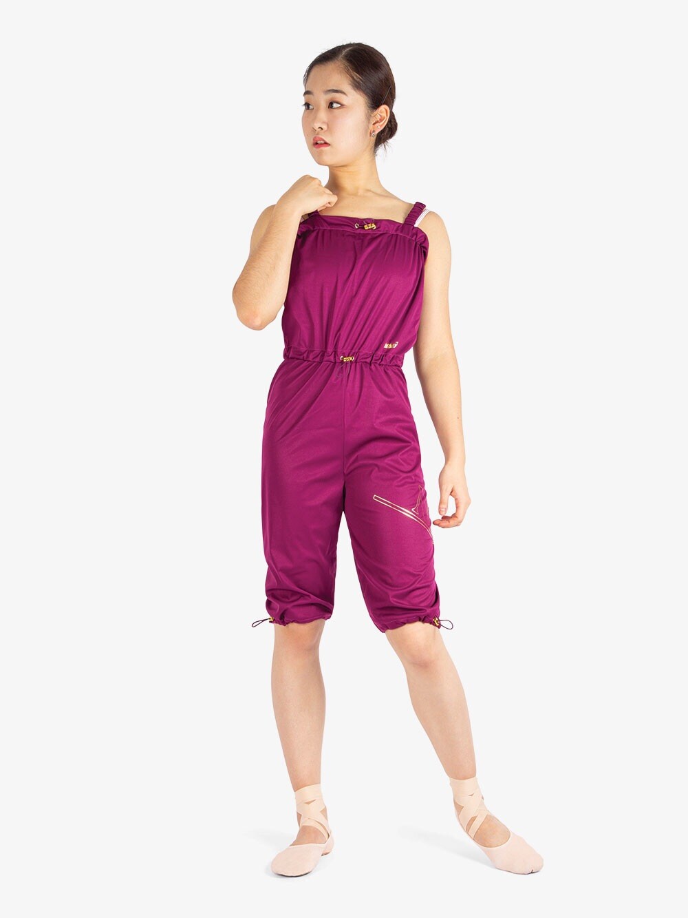 Nikolay Grishko Womens Heat Retention Warm-up Shorty Unitard Burgundy/Gold Large