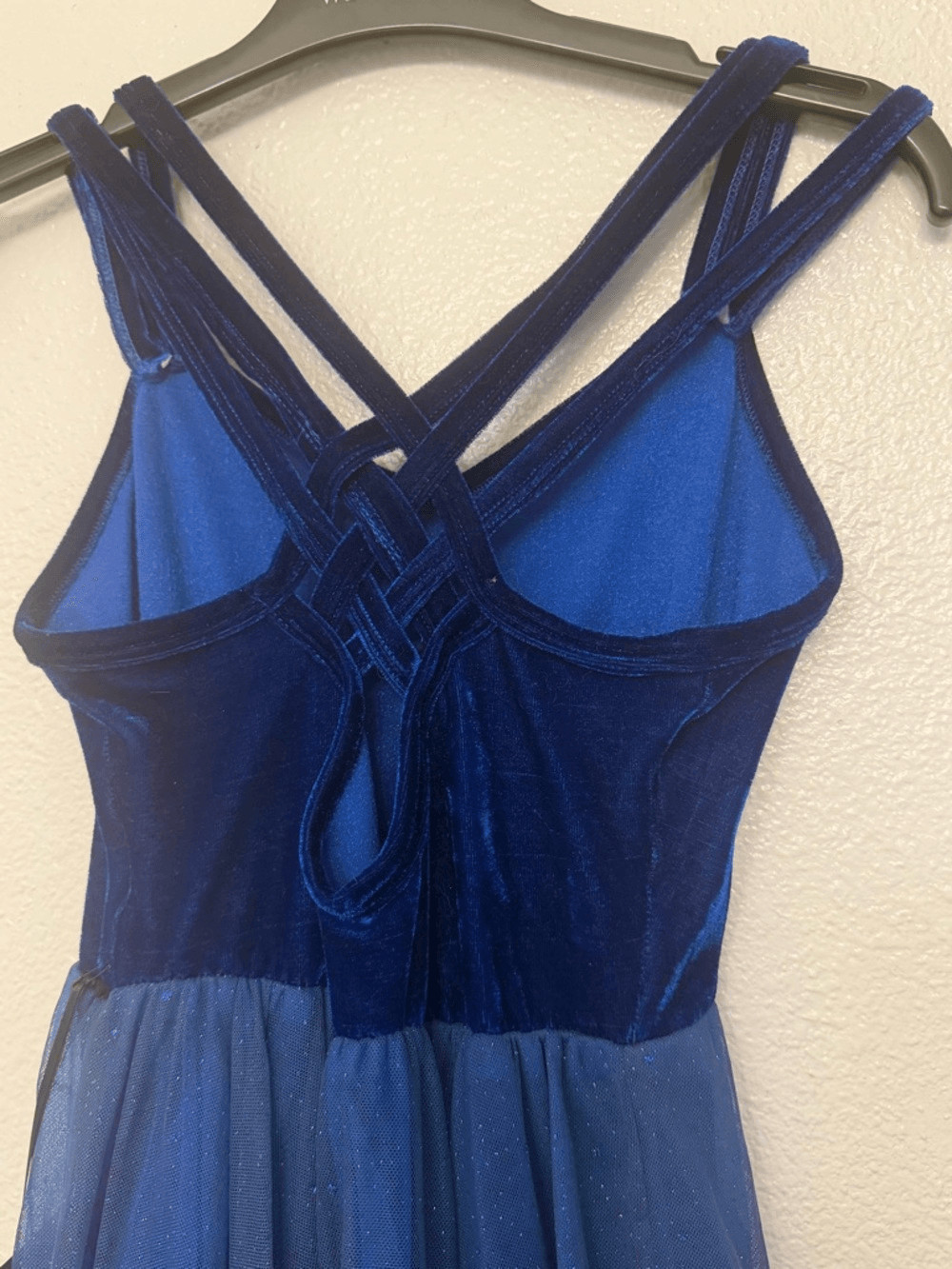 Revolution Dance costume blue velvet tutu dress 023 SA-Small adult