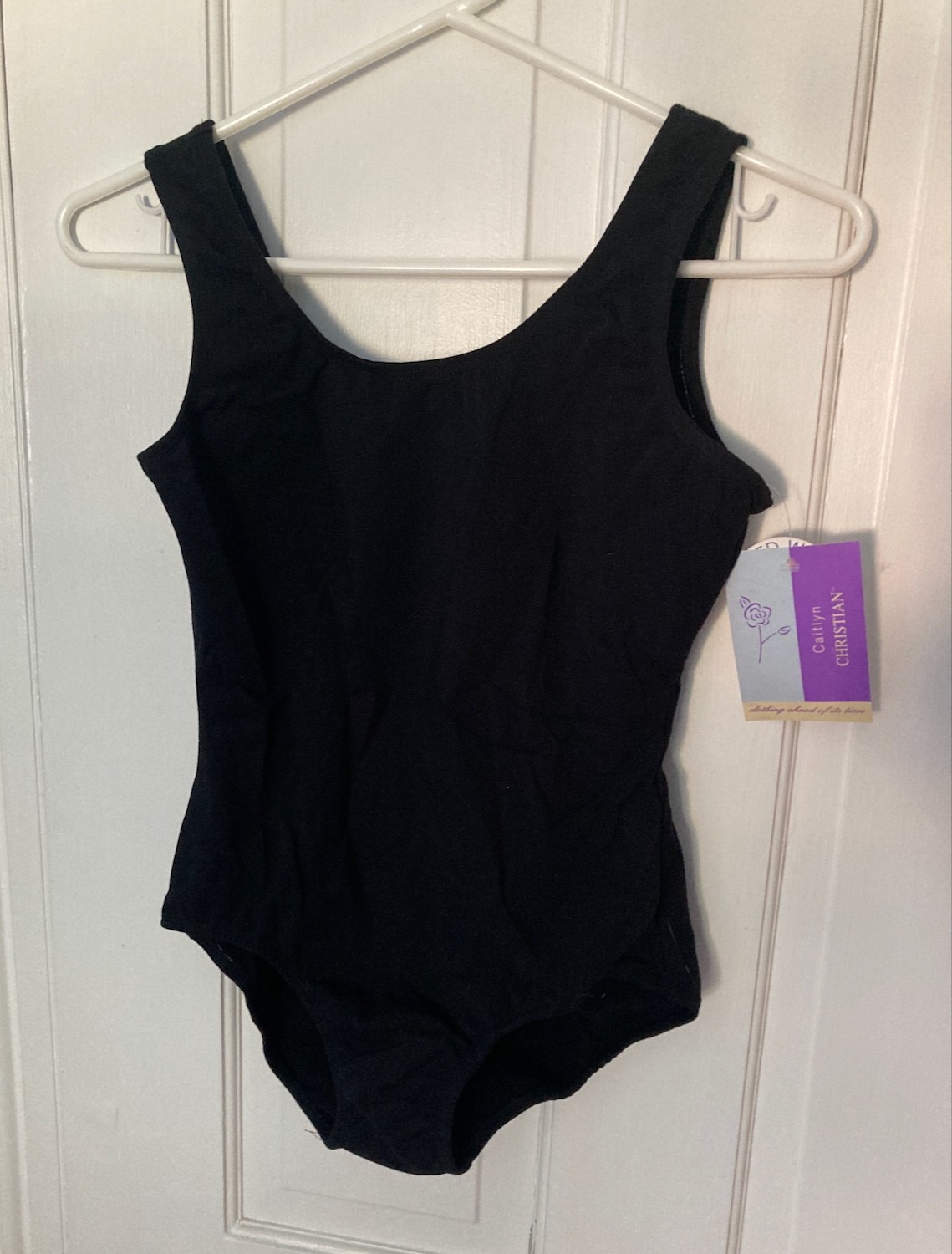 Caitlyn Christian black tank leotard cotton/poly/lycra size S, M, L, XL NWT