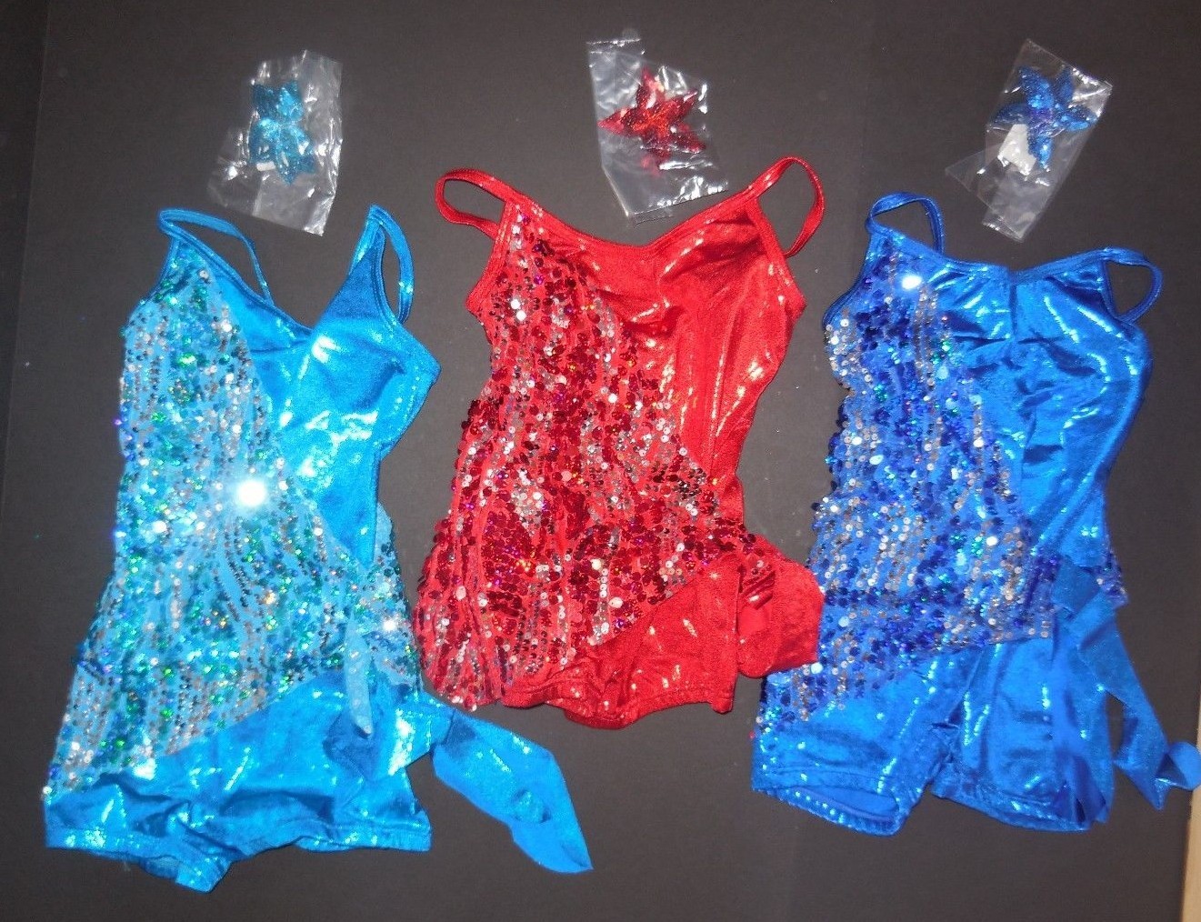 Shorty Unitard Metallic Foil Sequin Overlay 3 color choices over 20 available