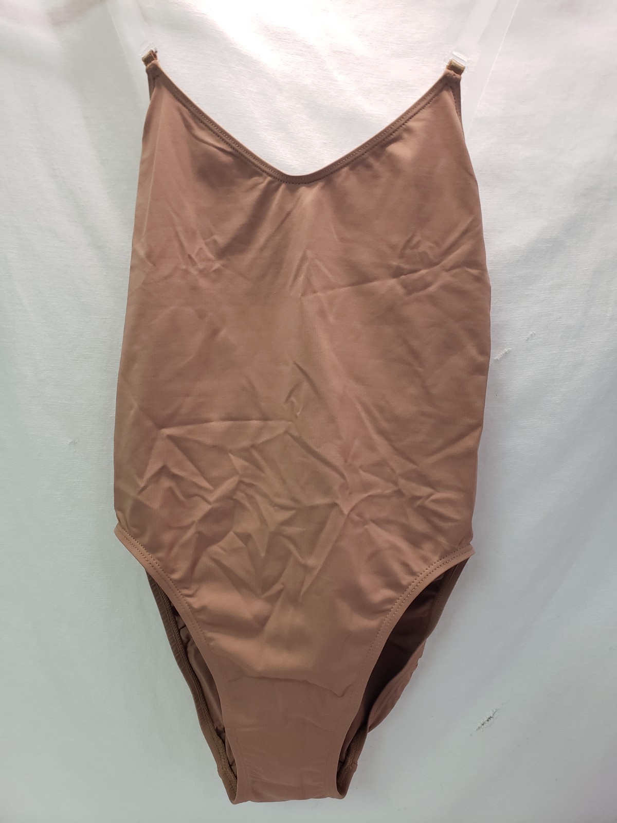 Capezio Women’s Camisole Leotard With Clear Transition Straps-3532, Suntan, S