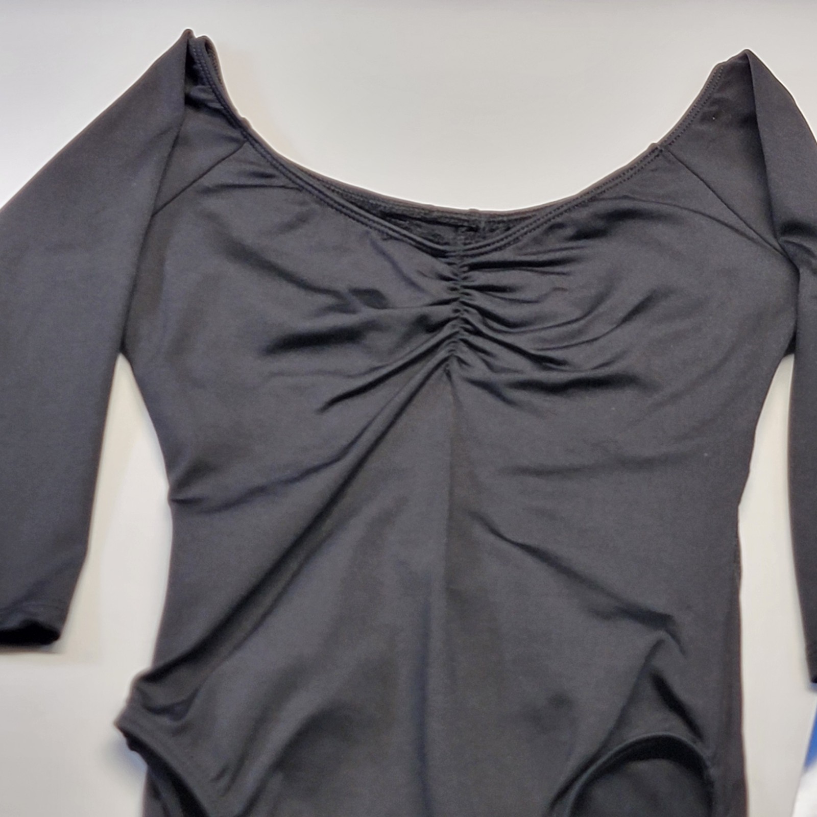Motionwear Flower Mesh Tank Leotard Black Vertical Keyhole Cutouts Back SZ PA