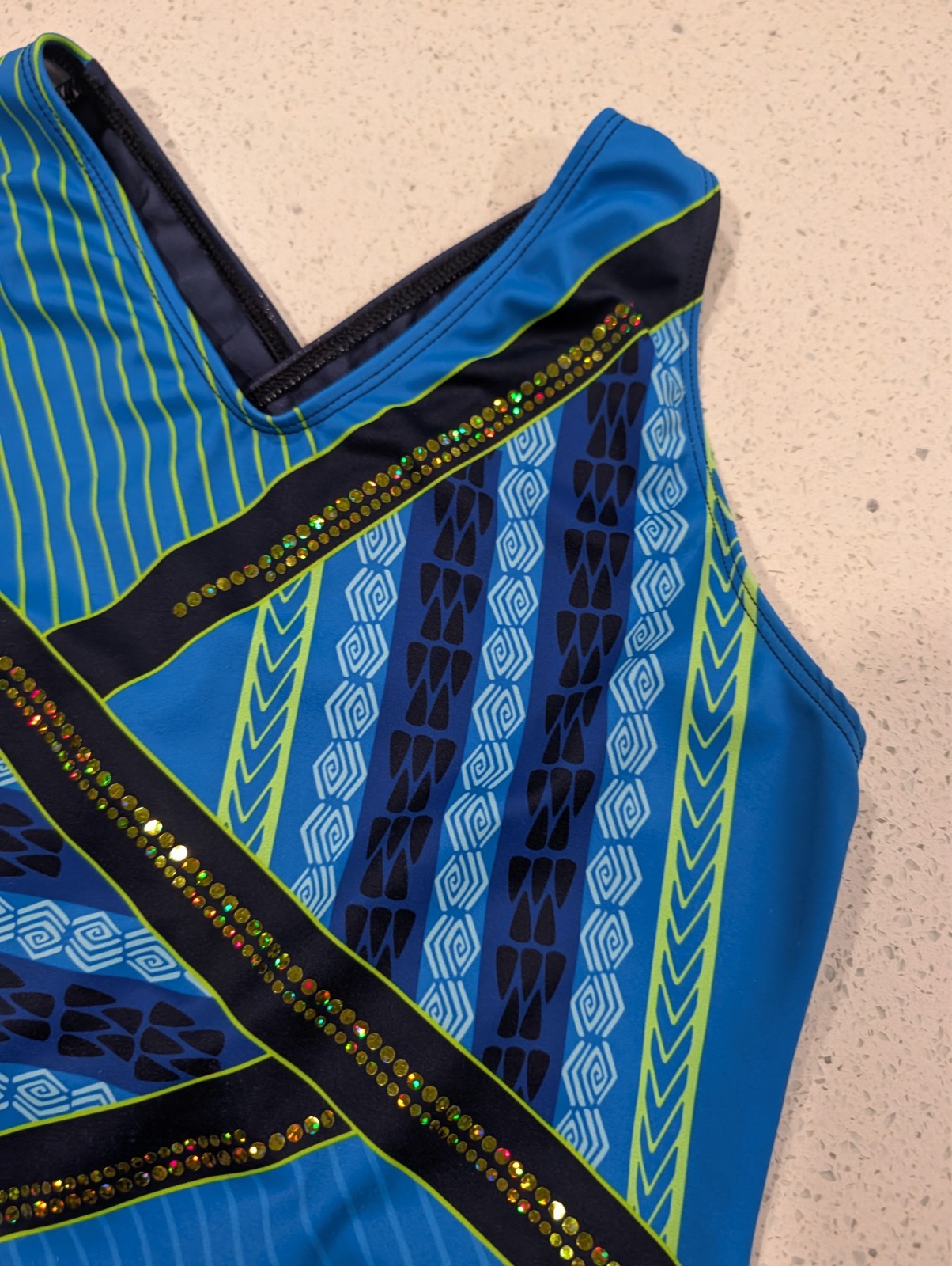RARE GK Elite JORDAN CHILES gymnastics Leotard AL Adult Large Criss Cross STRAPS