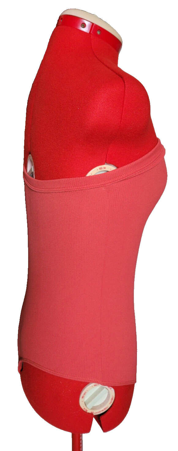Abercrombie Coral Pink Ribbed Strapless Sweetheart Stretch Leotard Bodysuit M