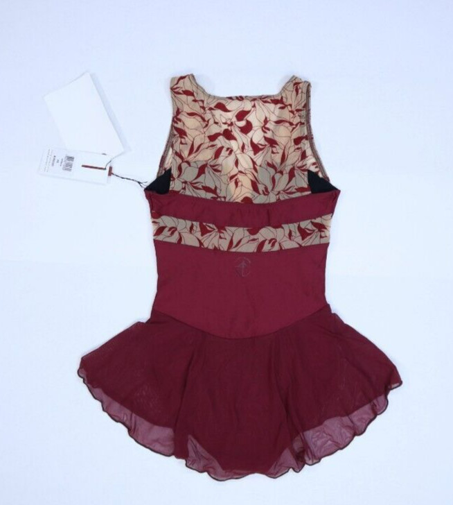 Wear Moi Soraia Ballet Dance Skirted Leotard Combo Burgundy Heart Neck Womens XS