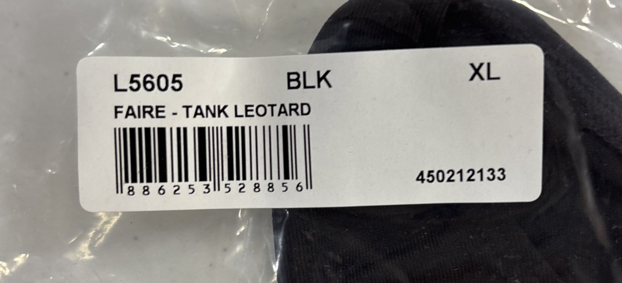 BLOCH L5605 Dance Women’s Faire Microlux Tank Leotard Size XL In The Color Black