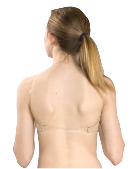 Basic Moves Nude Seamless Bra w/ Clear Back & Convert Straps, Adult Size XL, NWT