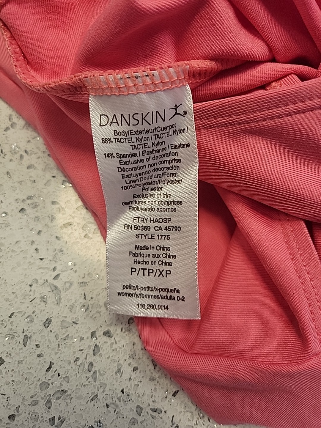 Womens XSmall (0-2) – Danskin Pink Adjustable Strap Leotard