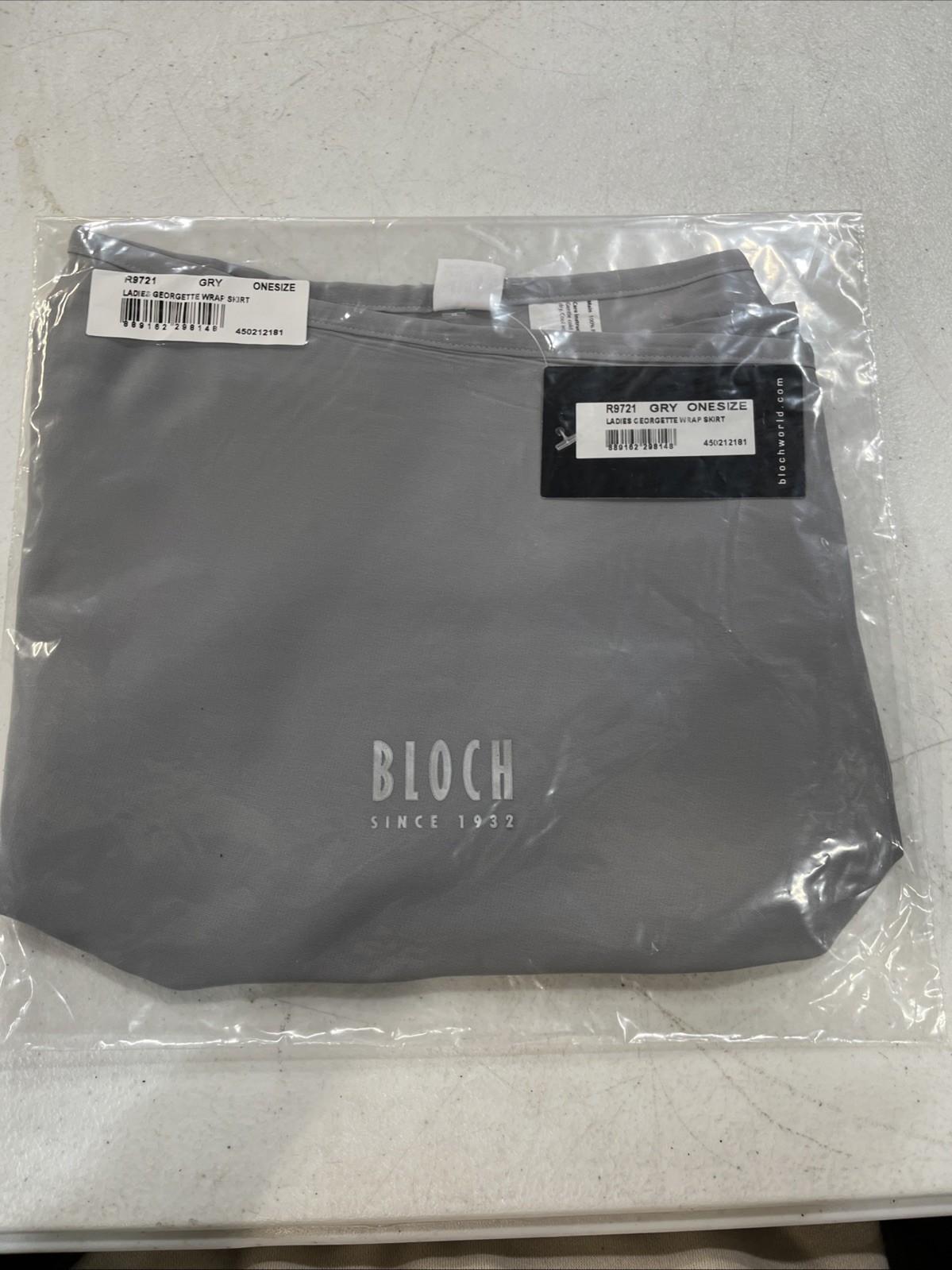 BLOCH R9721 Ladies Georgette Wrap Skirt Gray One Size