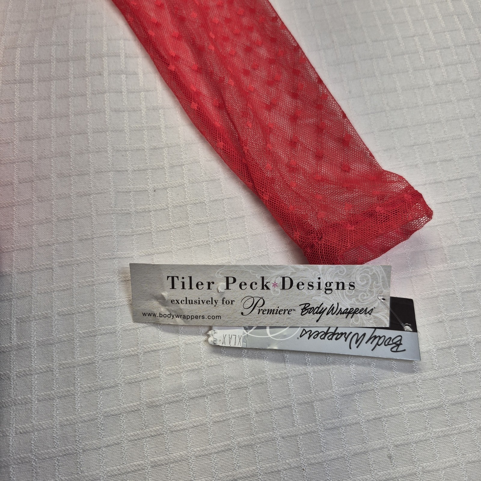 New Womens Medium Tiler Peck Red long-sleeved dance leotard mesh top & sleeves