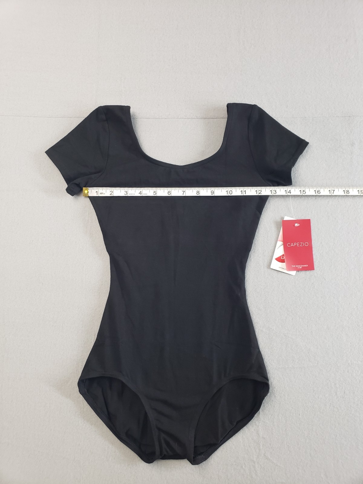 Capezio Women Top XS Short Sleeve Leotard Black Ballet Dancewear Gymnastics