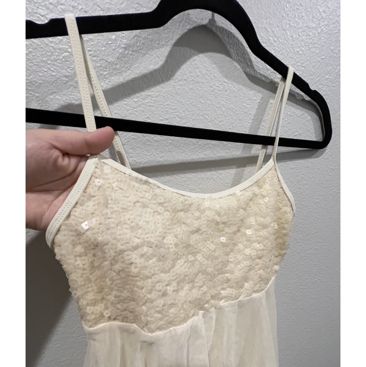 DOUBLE PLATINUM PERFORMANCEWEAR Ivory Sequin Ballet Dress Size S