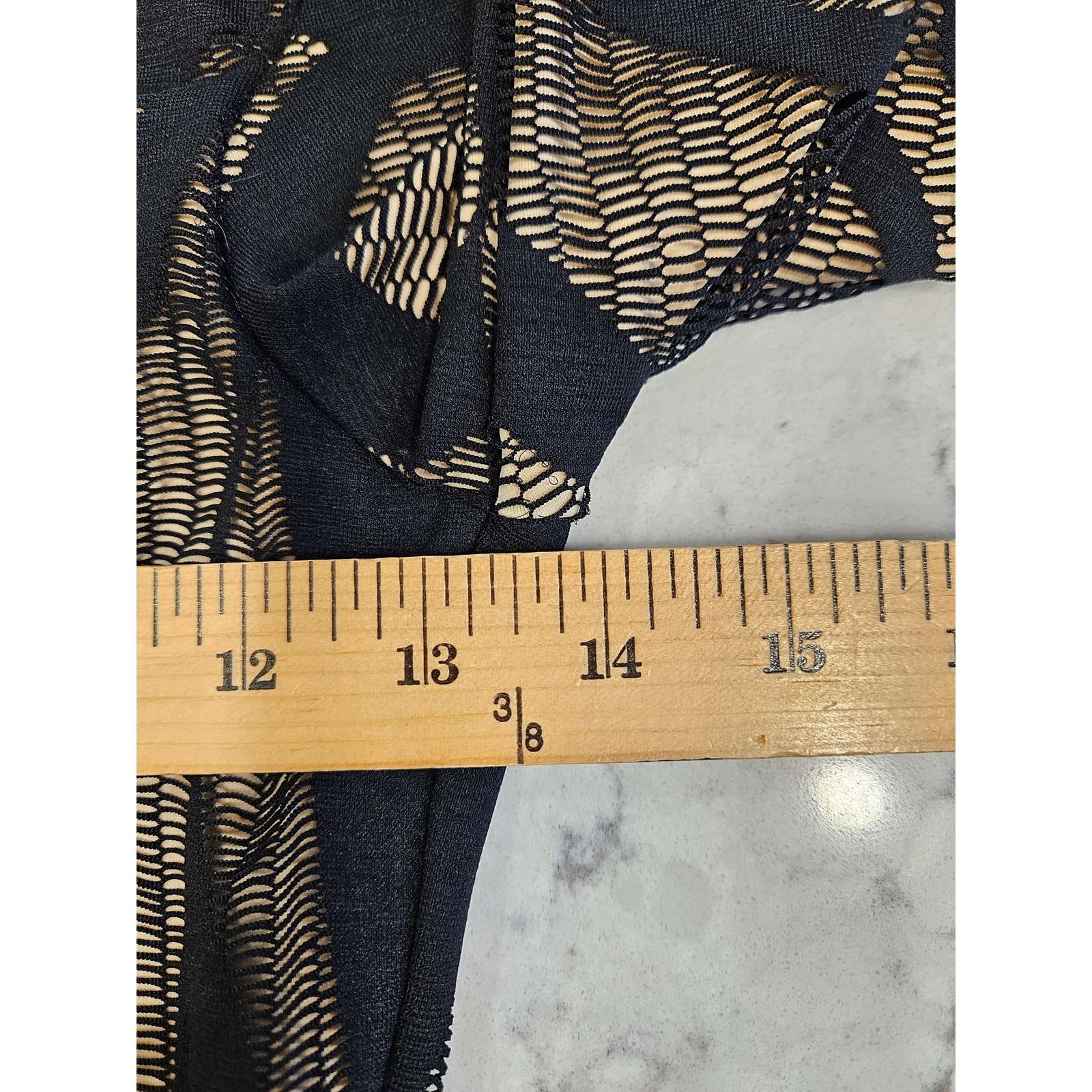 Balera MA Black Geometric Mesh Bodysuit Dance Costume Long Sleeve Mock Neck