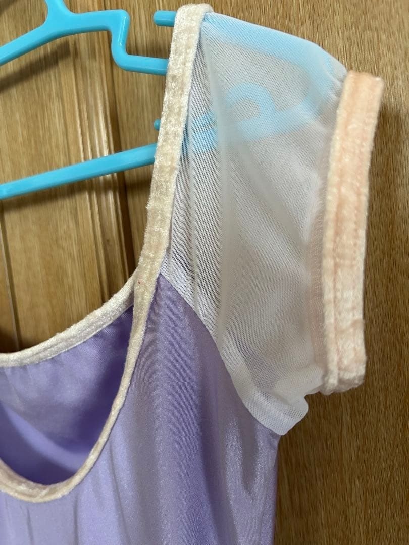 YUMIKO Leotard SL Light Purple Velvet Trim Made in Spain Rare