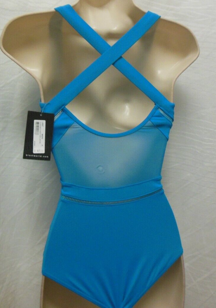 Bloch L4947 Mesh back tank leotard Ladies Petite MDV blue