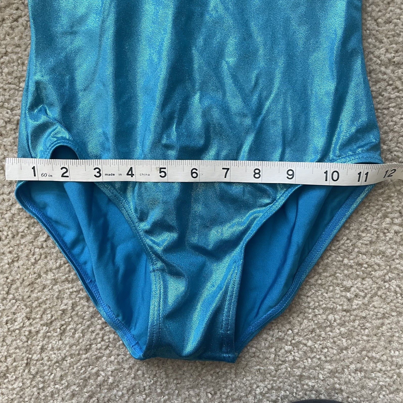 Balera LC Blue Metallic Dance Gymnastics Leotard Girls Large Child Shiny