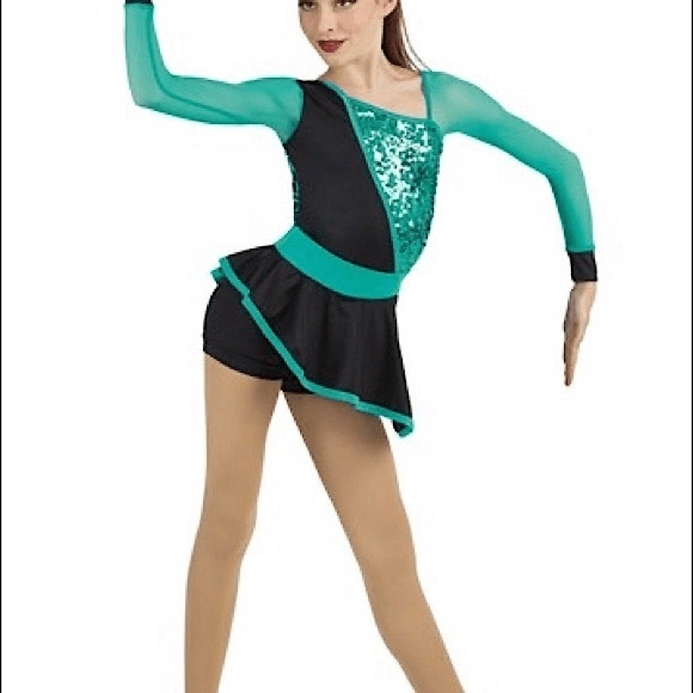 WEISSMAN Dance Costume black Kelly green I’M DAT CHICK 11134 XL child/adult-S