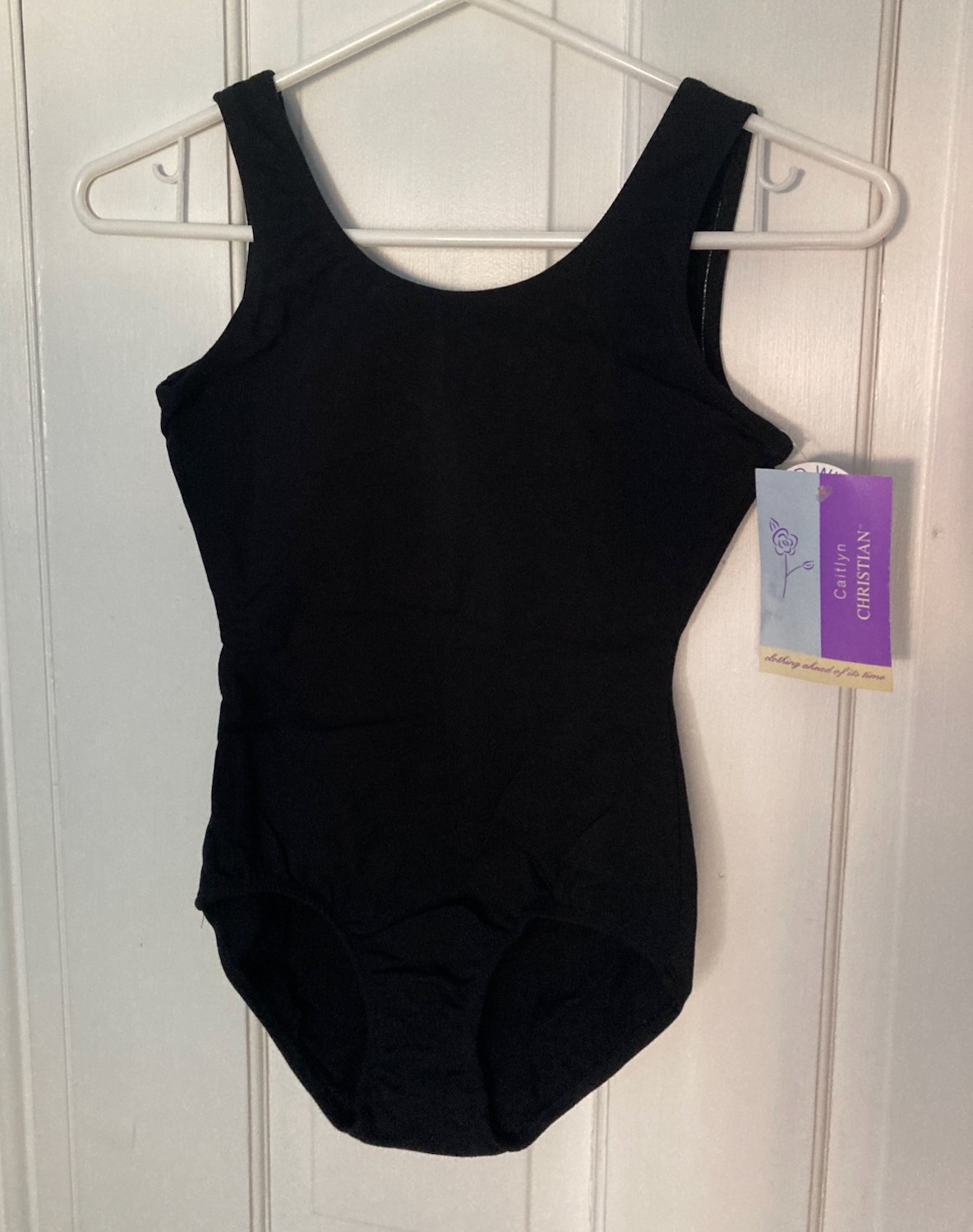 Caitlyn Christian black tank leotard cotton/poly/lycra size S, M, L, XL NWT