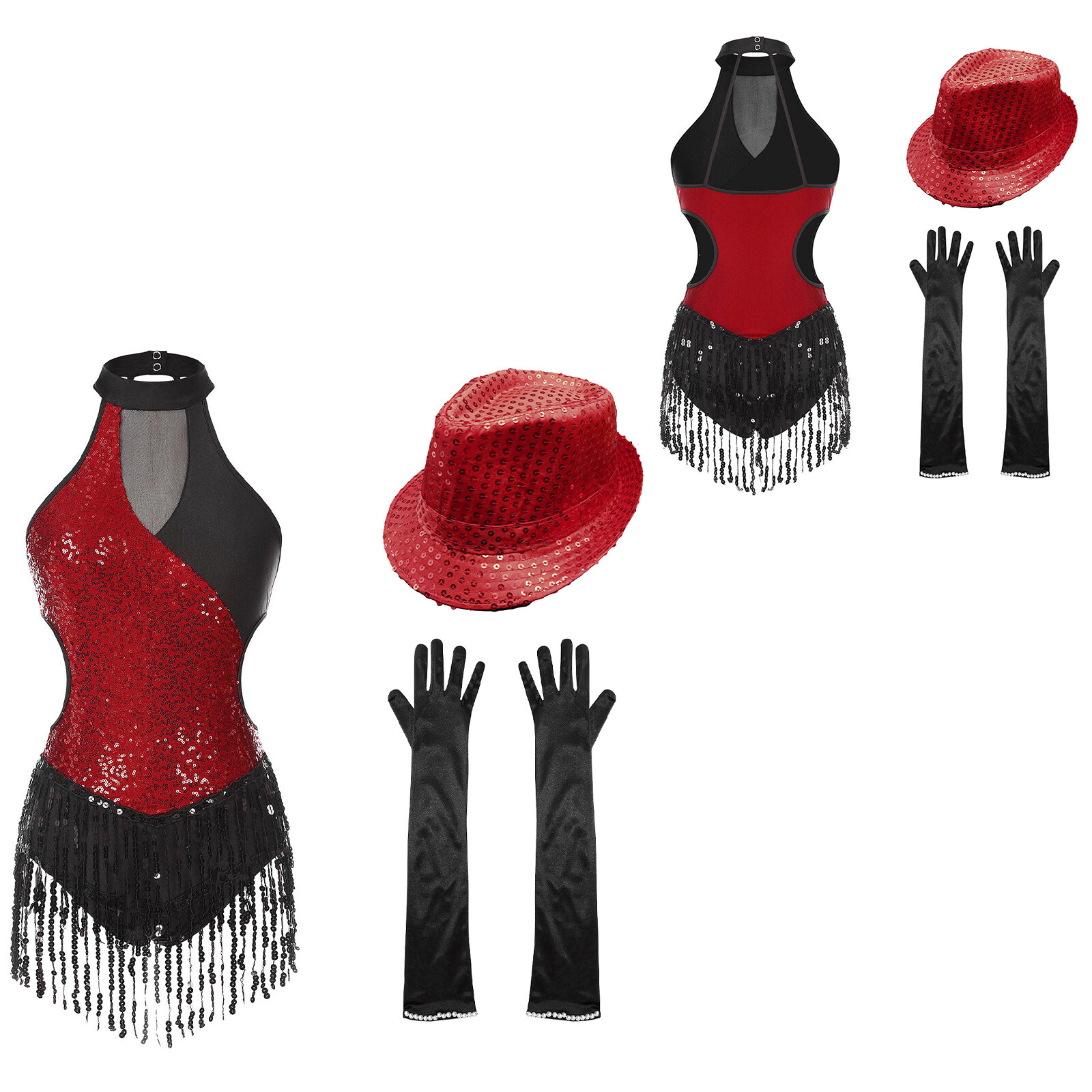 Women Dresses Competition Leotard And Gloves Latin Bodysuit With Hat Salsa