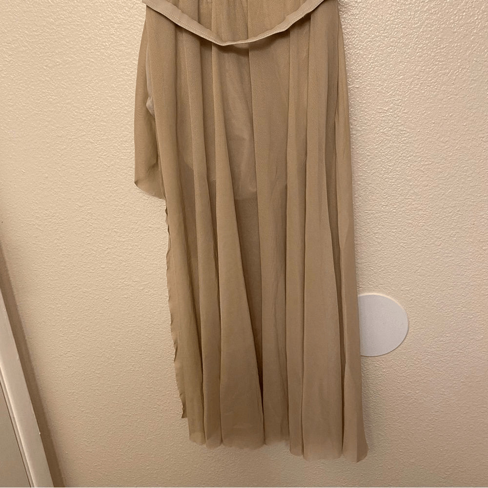 WEISSMAN Balera Dance tan nude One Shoulder lyrical contemporary D13079 SA adult