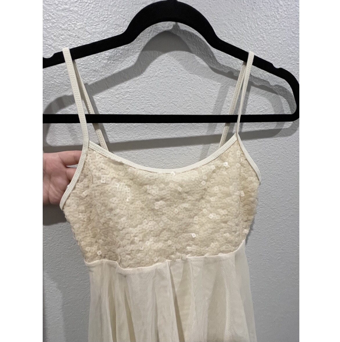 DOUBLE PLATINUM PERFORMANCEWEAR Ivory Sequin Ballet Dress Size S
