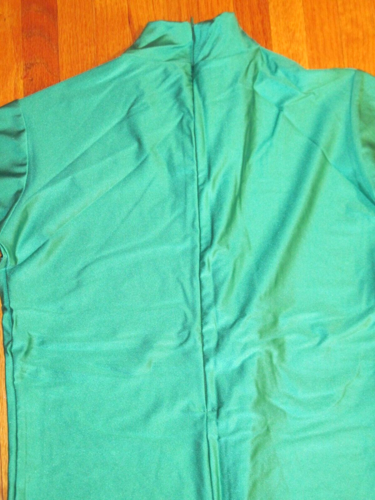 Plus Size Shiny Green Long Sleeve T Neck Footed Unitard Jumpsuit 2XL-16-18 New