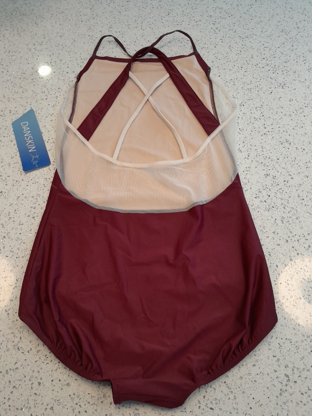 Womens Medium – Danskin Strappy Halter Leotard Wine/Cream