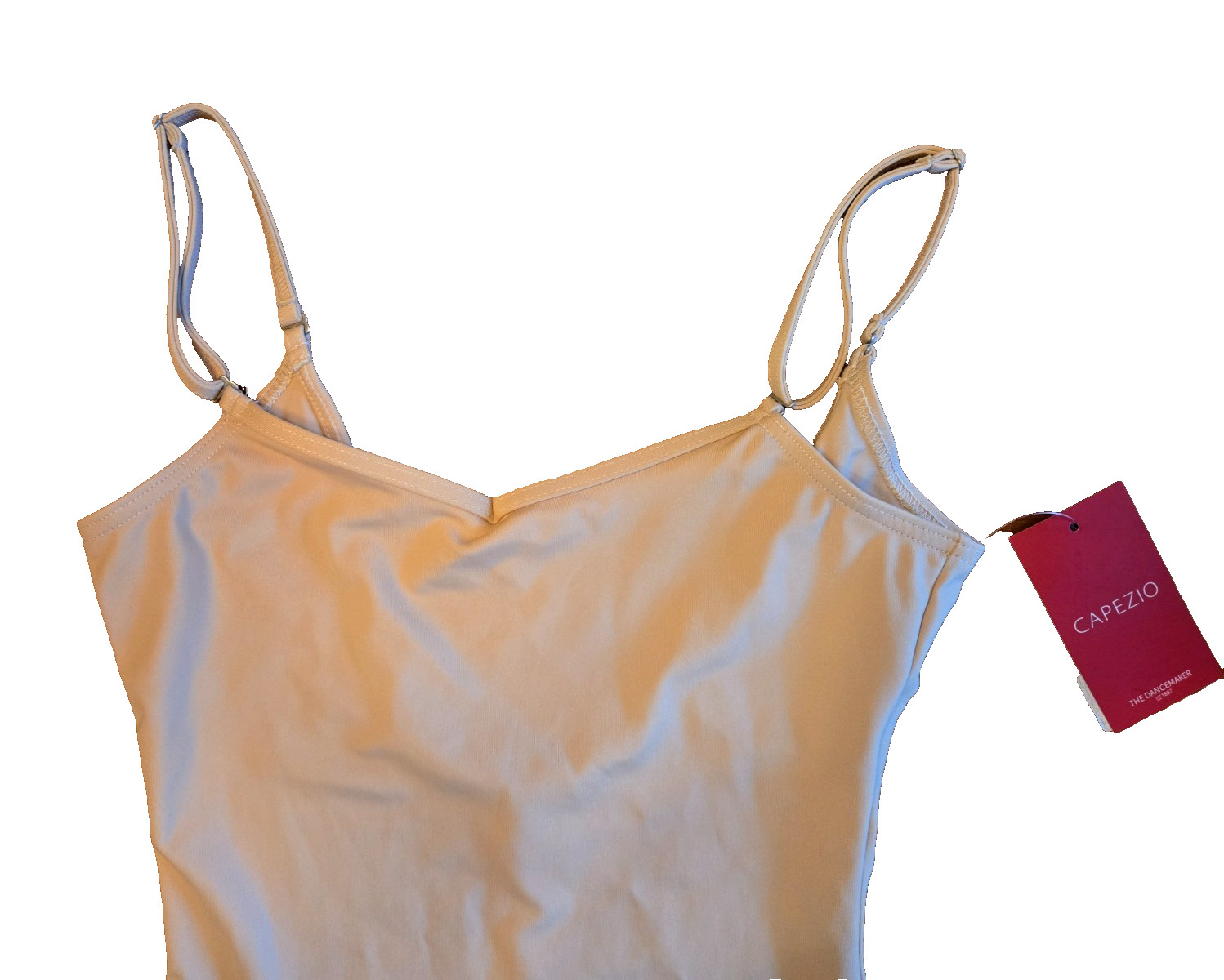 NWT Capezio Women’s-L Nude Cami Leotard TB1420 Adjustable Straps