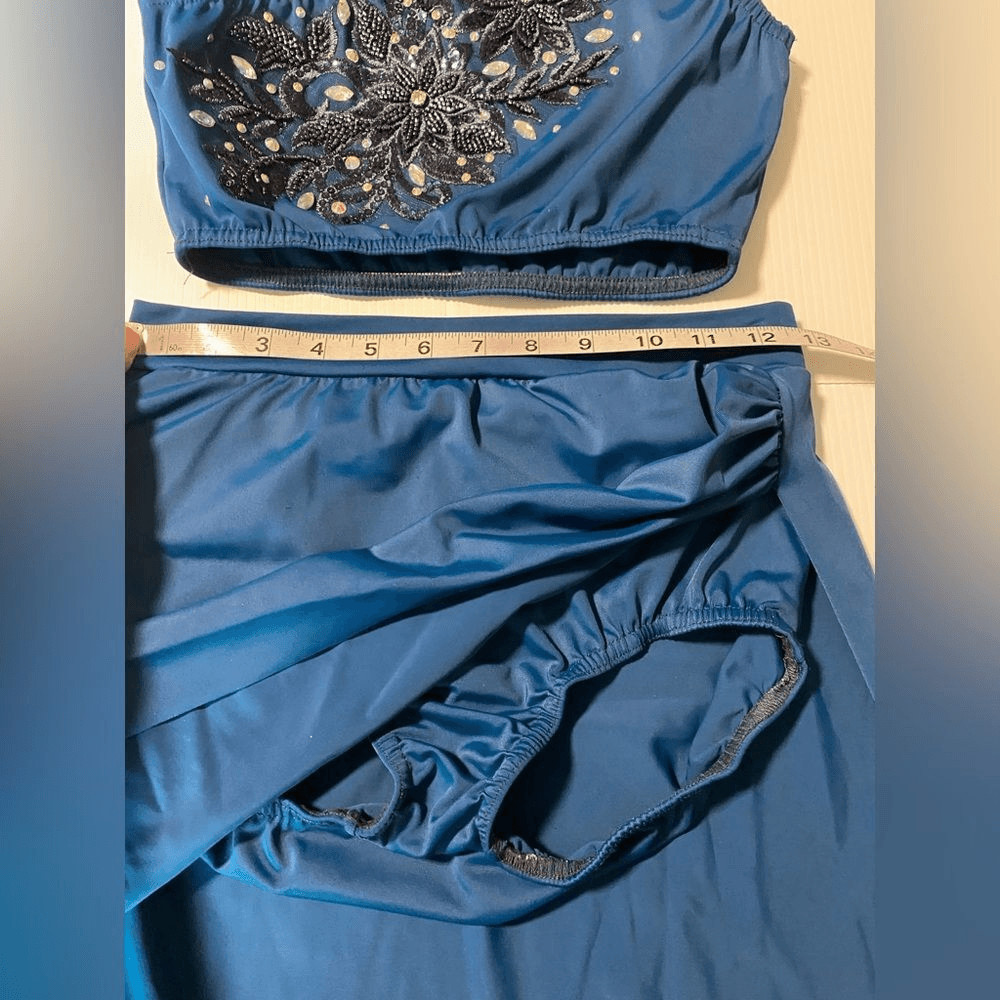 Kelle dance costume blue 2 piece AWAKENING 4424 contemporary lyrical MA adult