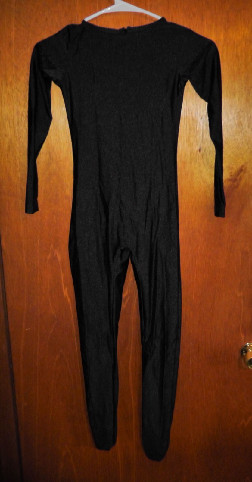 Ovigily Womens Shiny Spandex Long Sleeve Footed Unitard Black XS