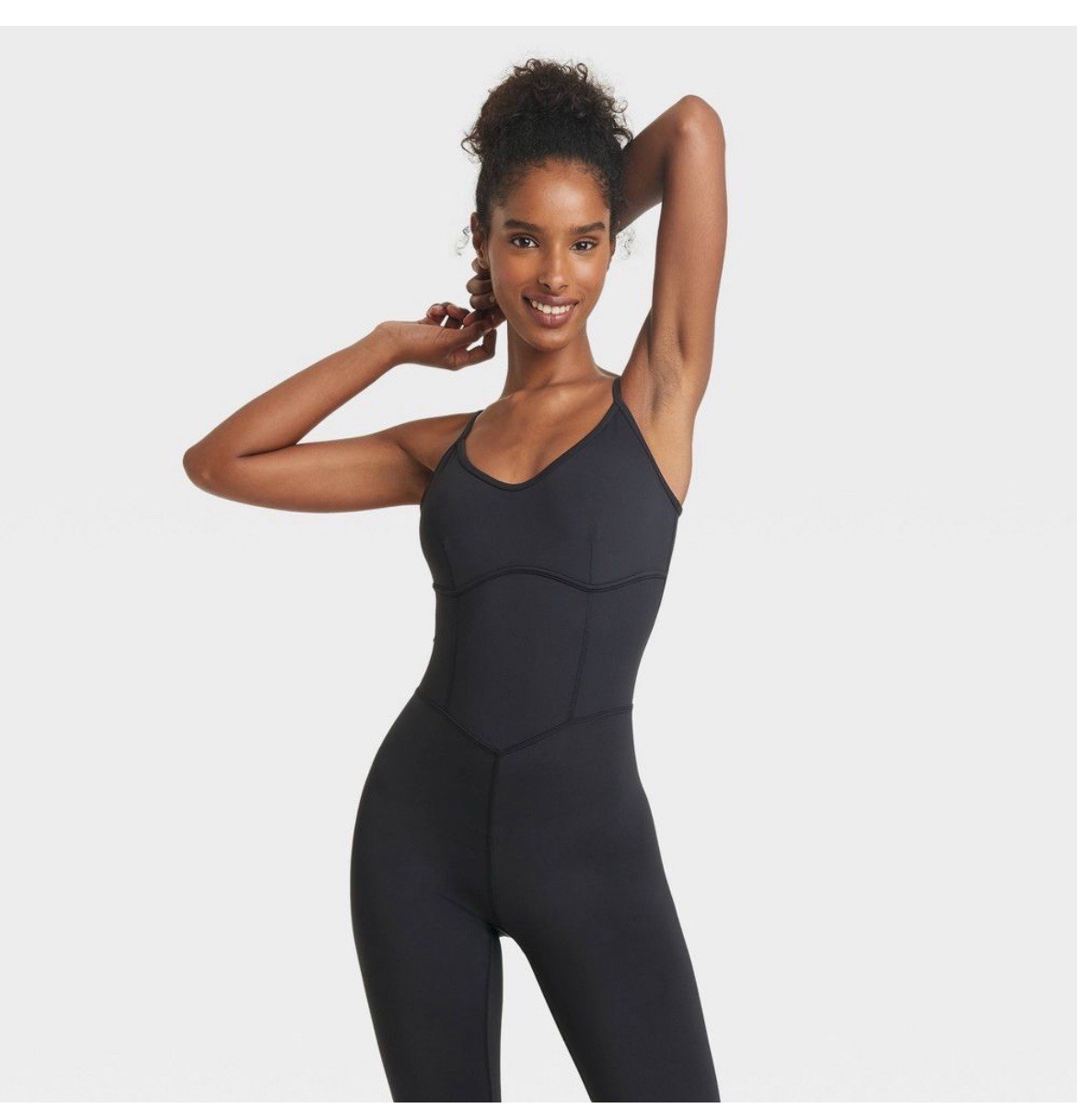 JoyLab Women’s Corset Bodysuit Leotard Stretch Jersey U-Neckline Sz XS